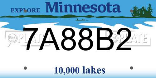 7A88B2 Minnesota License Plate