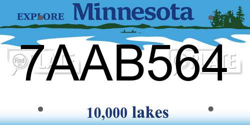 7AAB564 Minnesota License Plate