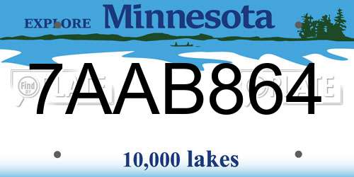 7AAB864 Minnesota License Plate