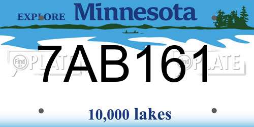 7AB161 Minnesota License Plate