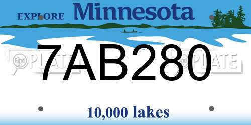 7AB280 Minnesota License Plate