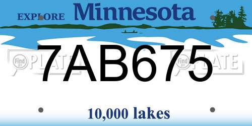 7AB675 Minnesota License Plate