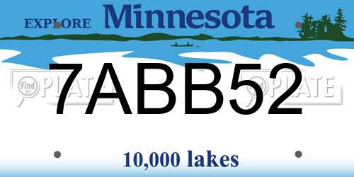 7ABB52 Minnesota License Plate