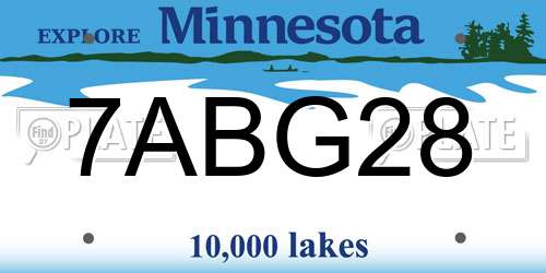 7ABG28 Minnesota License Plate