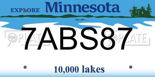 7ABS87 Minnesota License Plate