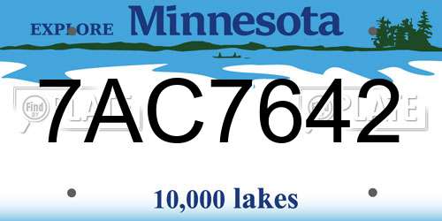 7AC7642 Minnesota License Plate