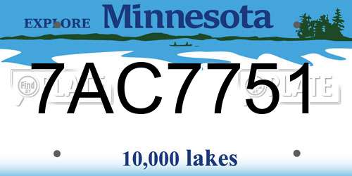 7AC7751 Minnesota License Plate