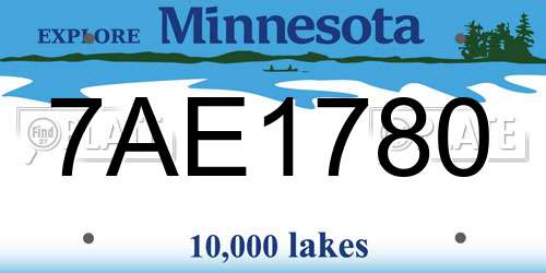 7AE1780 Minnesota License Plate