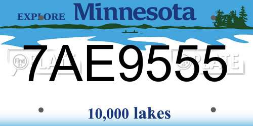 7AE9555 Minnesota License Plate