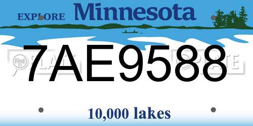 7AE9588 Minnesota License Plate
