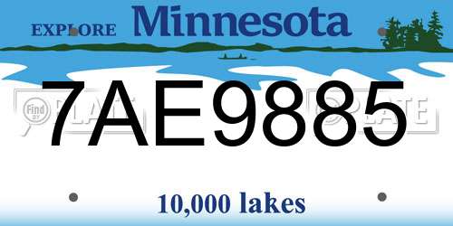 7AE9885 Minnesota License Plate