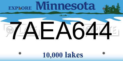 7AEA644 Minnesota License Plate
