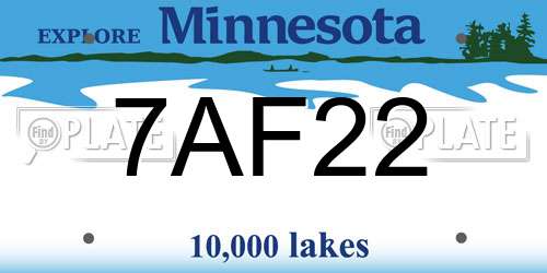7AF22 Minnesota License Plate
