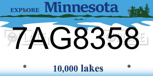 7AG8358 Minnesota License Plate