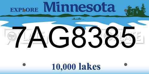 7AG8385 Minnesota License Plate