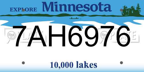 7AH6976 Minnesota License Plate