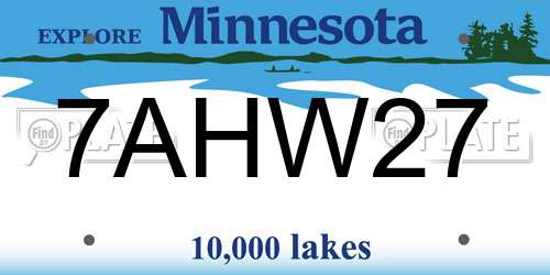 7AHW27 Minnesota License Plate