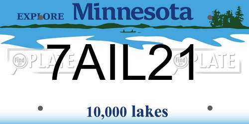7AIL21 Minnesota License Plate