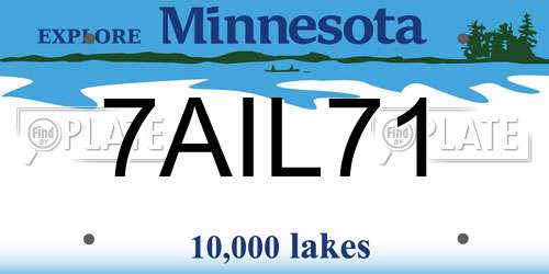 7AIL71 Minnesota License Plate