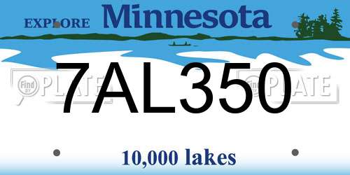 7AL350 Minnesota License Plate