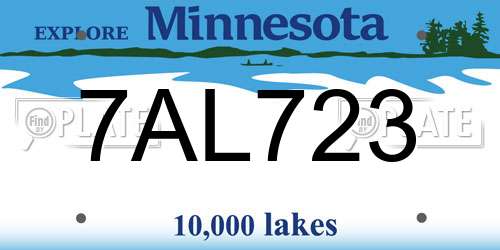 7AL723 Minnesota License Plate