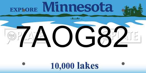 7AOG82 Minnesota License Plate