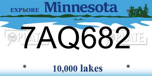 7AQ682 Minnesota License Plate