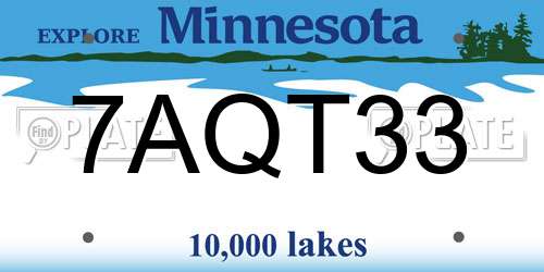 7AQT33 Minnesota License Plate