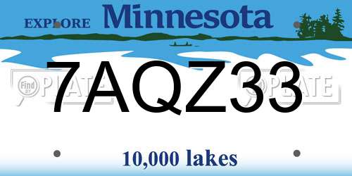7AQZ33 Minnesota License Plate