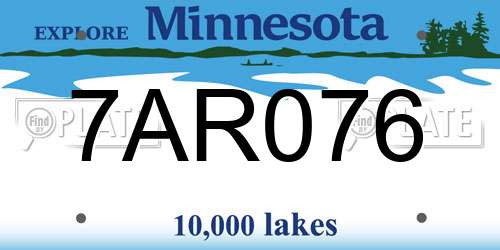 7AR076 Minnesota License Plate