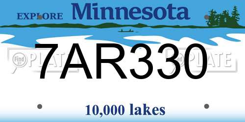 7AR330 Minnesota License Plate