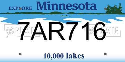 7AR716 Minnesota License Plate