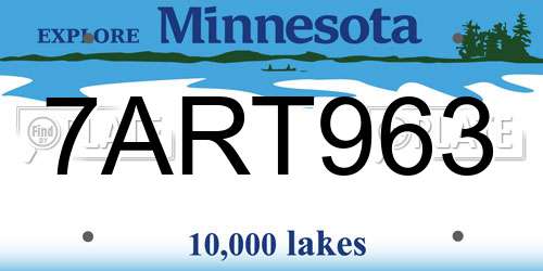 7ART963 Minnesota License Plate