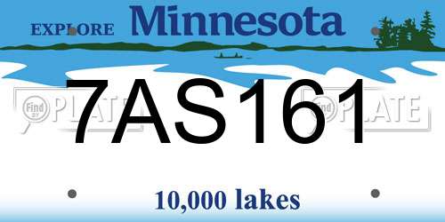 7AS161 Minnesota License Plate