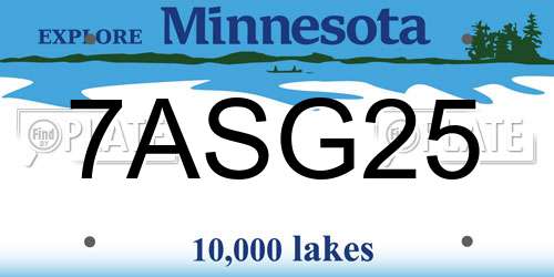 7ASG25 Minnesota License Plate