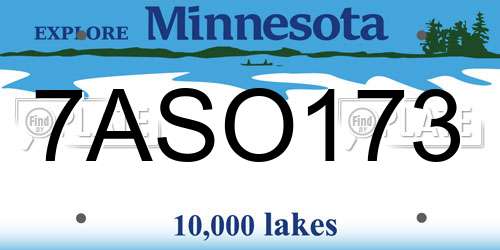 7ASO173 Minnesota License Plate