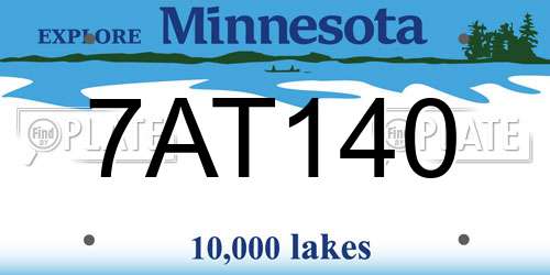 7AT140 Minnesota License Plate