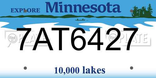 7AT6427 Minnesota License Plate