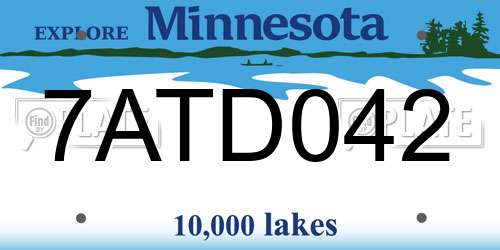 7ATD042 Minnesota License Plate