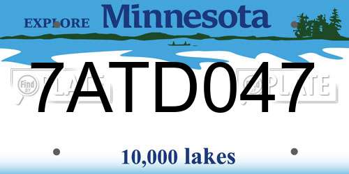 7ATD047 Minnesota License Plate