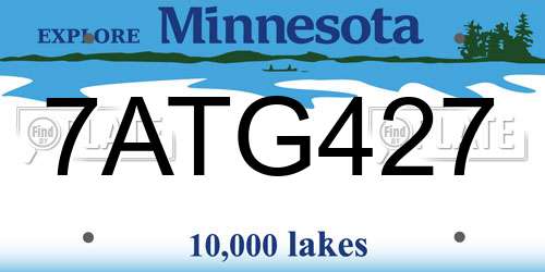 7ATG427 Minnesota License Plate
