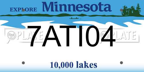 7ATI04 Minnesota License Plate