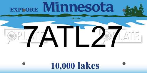 7ATL27 Minnesota License Plate
