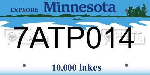 7ATP014 Minnesota License Plate