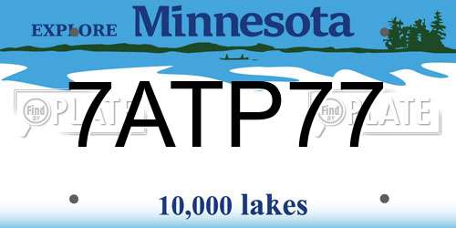 7ATP77 Minnesota License Plate