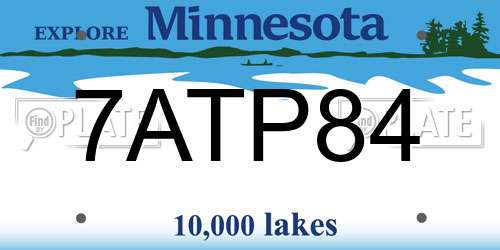 7ATP84 Minnesota License Plate