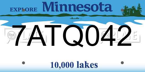 7ATQ042 Minnesota License Plate