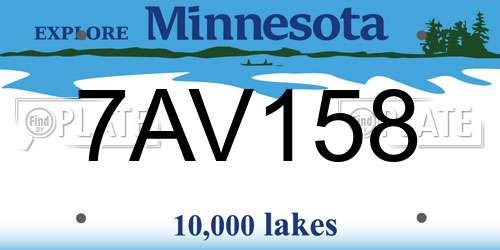 7AV158 Minnesota License Plate