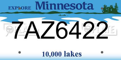 7AZ6422 Minnesota License Plate