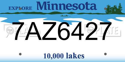 7AZ6427 Minnesota License Plate